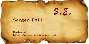 Sorger Emil névjegykártya