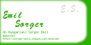 emil sorger business card